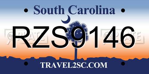 RZS9146 South Carolina License Plate