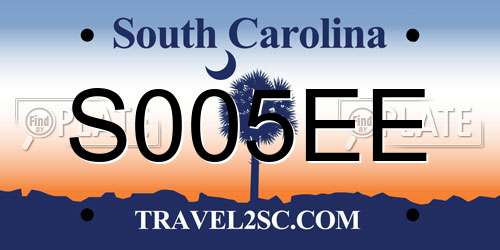 S005EE South Carolina License Plate