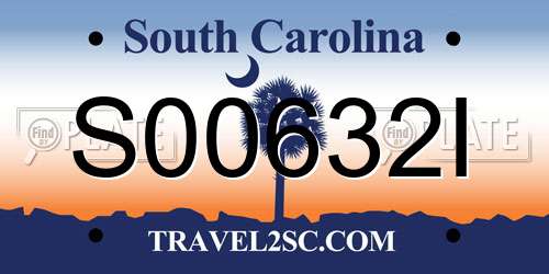 S00632I South Carolina License Plate