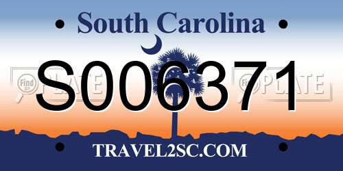 S006371 South Carolina License Plate