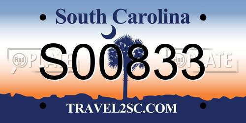 S00833 South Carolina License Plate