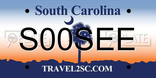 S00SEE South Carolina License Plate