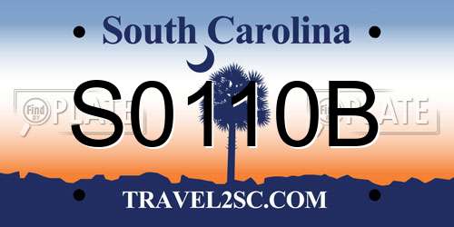 S0110B South Carolina License Plate