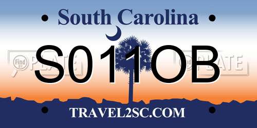 S011OB South Carolina License Plate