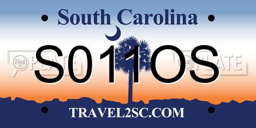 S011OS South Carolina License Plate