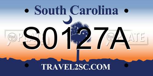 S0127A South Carolina License Plate
