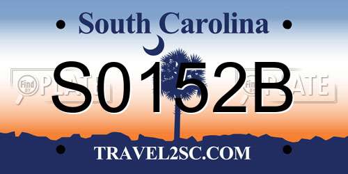 S0152B South Carolina License Plate