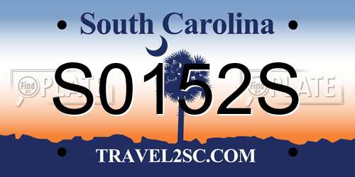 S0152S South Carolina License Plate