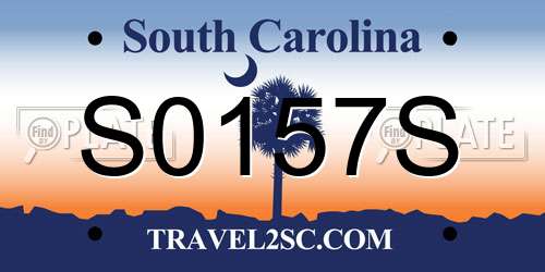 S0157S South Carolina License Plate