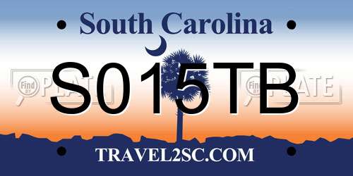 S015TB South Carolina License Plate