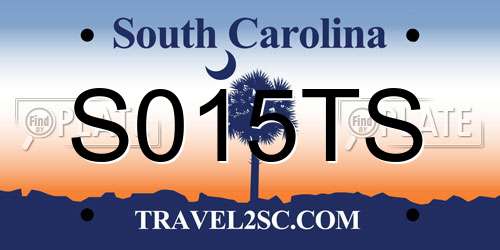 S015TS South Carolina License Plate