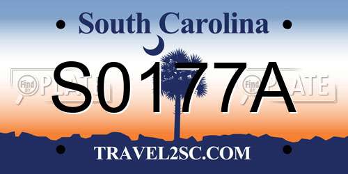 S0177A South Carolina License Plate