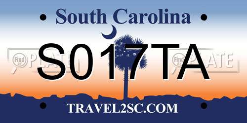 S017TA South Carolina License Plate
