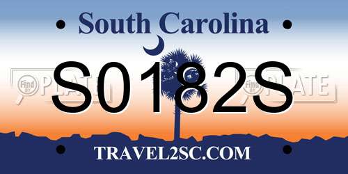 S0182S South Carolina License Plate