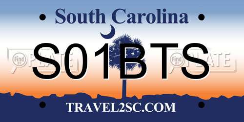 S01BTS South Carolina License Plate