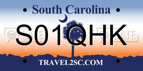 S01QHK South Carolina License Plate