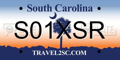 S01XSR South Carolina License Plate