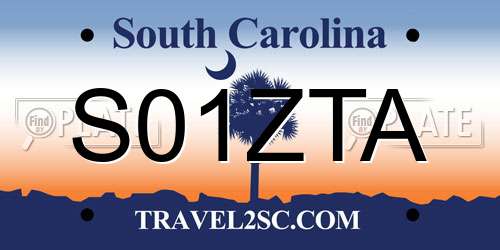S01ZTA South Carolina License Plate