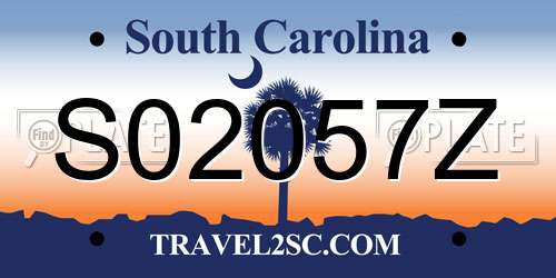 S02057Z South Carolina License Plate