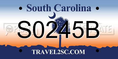 S0245B South Carolina License Plate