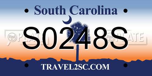 S0248S South Carolina License Plate