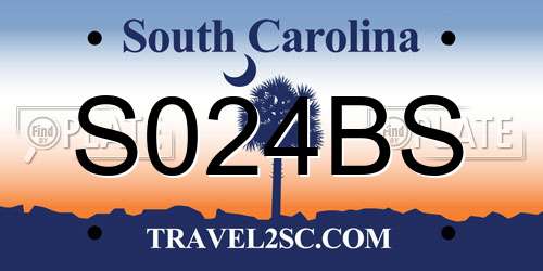 S024BS South Carolina License Plate