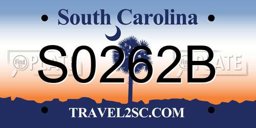 S0262B South Carolina License Plate