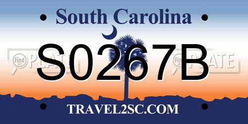 S0267B South Carolina License Plate