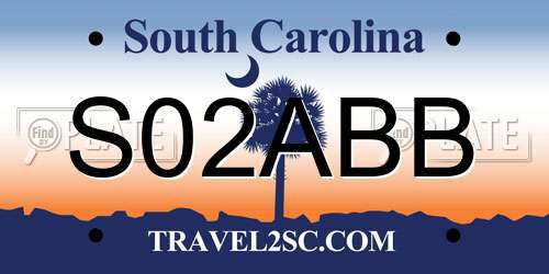 S02ABB South Carolina License Plate