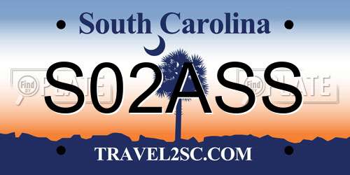 S02ASS South Carolina License Plate