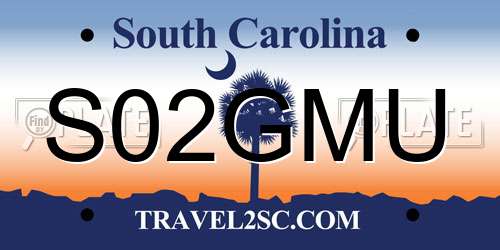 S02GMU South Carolina License Plate