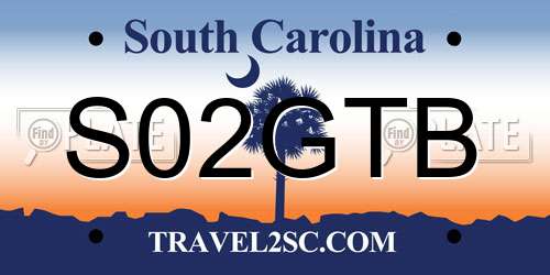 S02GTB South Carolina License Plate