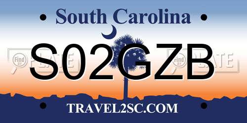 S02GZB South Carolina License Plate