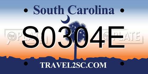 S0304E South Carolina License Plate