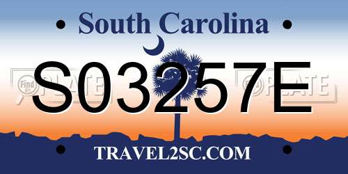 S03257E South Carolina License Plate