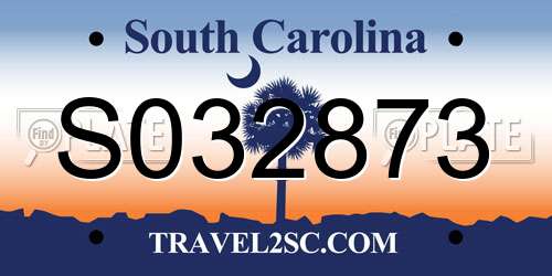 S032873 South Carolina License Plate