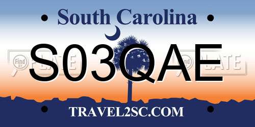S03QAE South Carolina License Plate