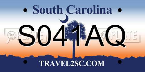 S041AQ South Carolina License Plate