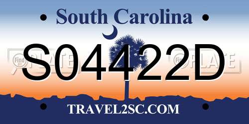 S04422D South Carolina License Plate