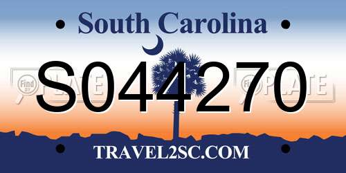 S044270 South Carolina License Plate