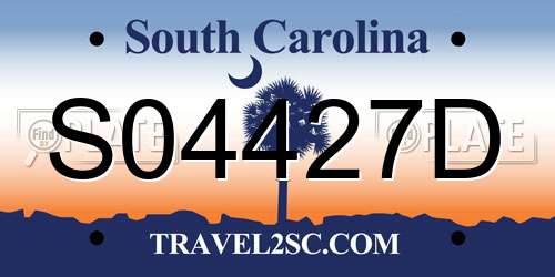S04427D South Carolina License Plate