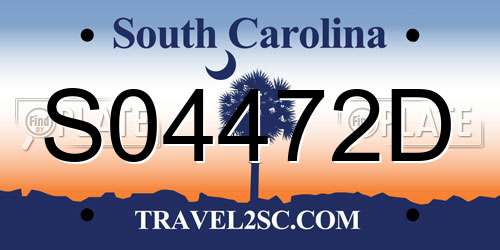 S04472D South Carolina License Plate