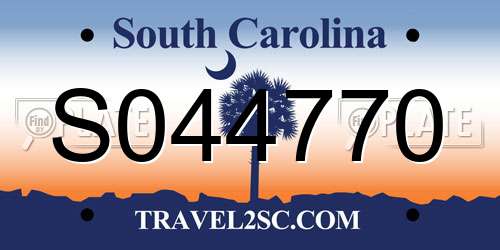 S044770 South Carolina License Plate