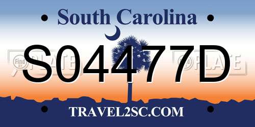 S04477D South Carolina License Plate