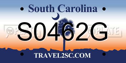 S0462G South Carolina License Plate