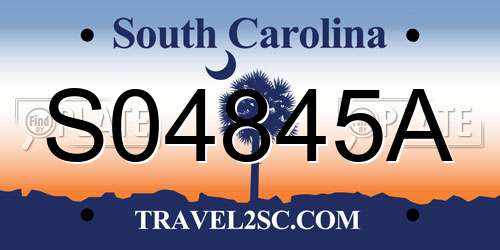 S04845A South Carolina License Plate