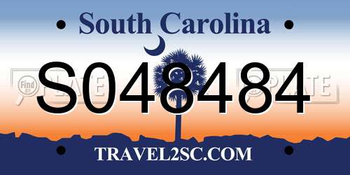 S048484 South Carolina License Plate