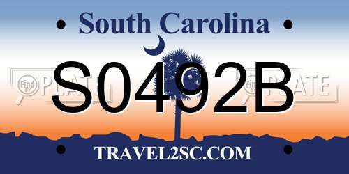S0492B South Carolina License Plate