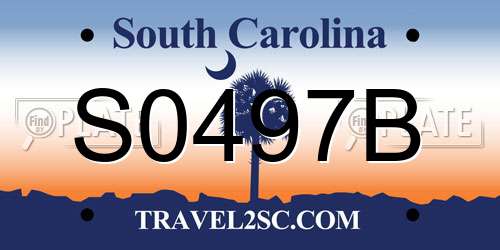 S0497B South Carolina License Plate