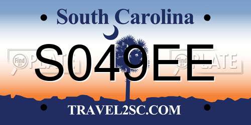 S049EE South Carolina License Plate